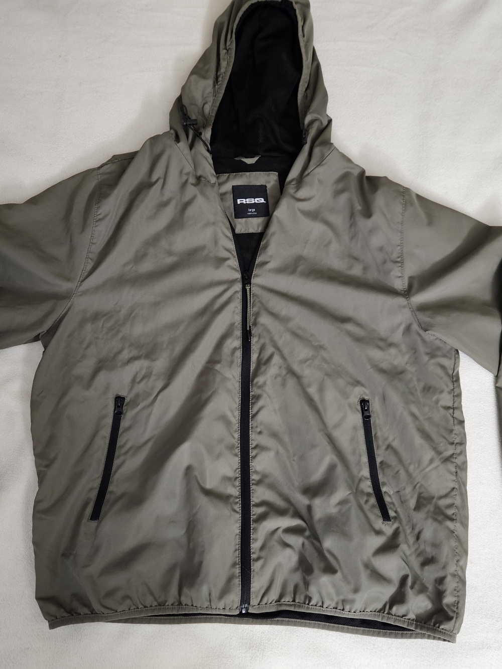 Hooded Windbreaker Jacket in Gray